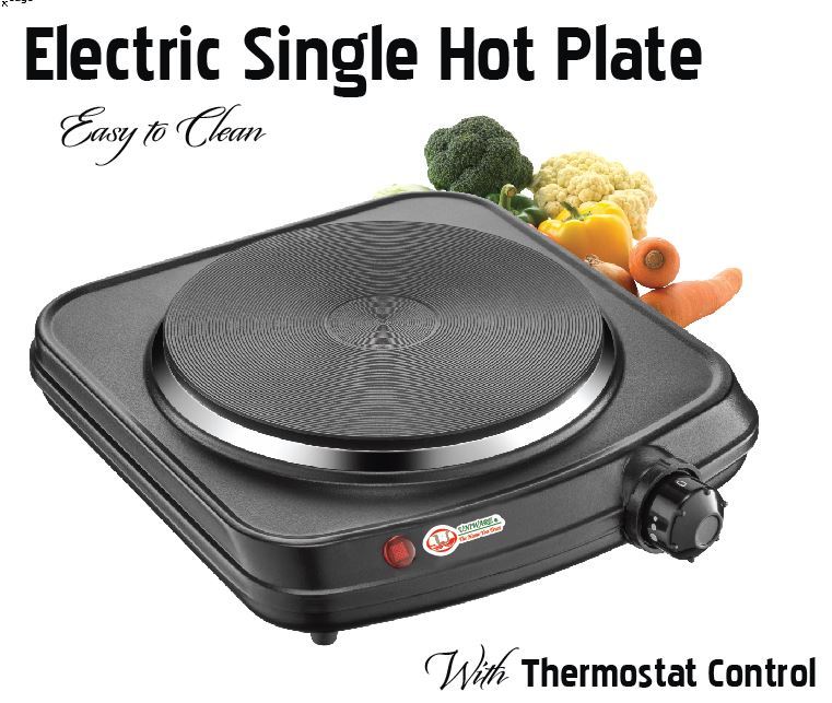 [81037] 1000 Watt Single Electric Hot Plate (6 pcs/ctn) Uniware B2B