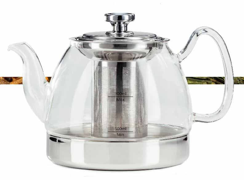 Uniware Glass Kettle Tea Pot, 1200ml